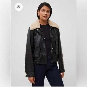French Connection Vegan Leather Aviator Jacket in XS, NWT